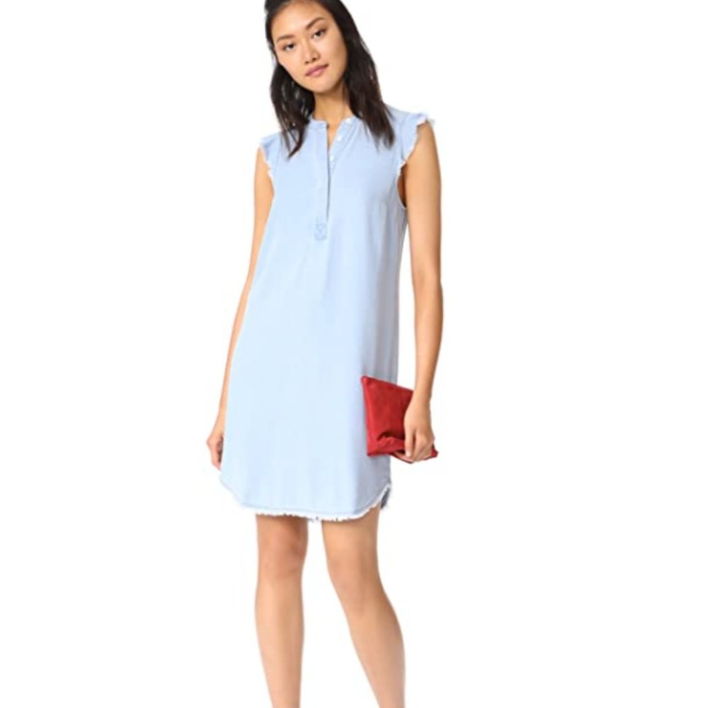 NWT Splendid Womens Crosshatch-Dress Real Indigo Dye Light Wash Size S $150 X037